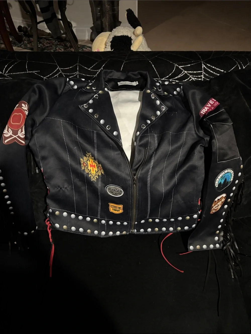 MISSLOOK Black Satin Jacket
